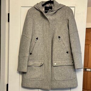 JCrew Chateau Parka in Stadium Cloth Wool Jacket Gray, Size 2
